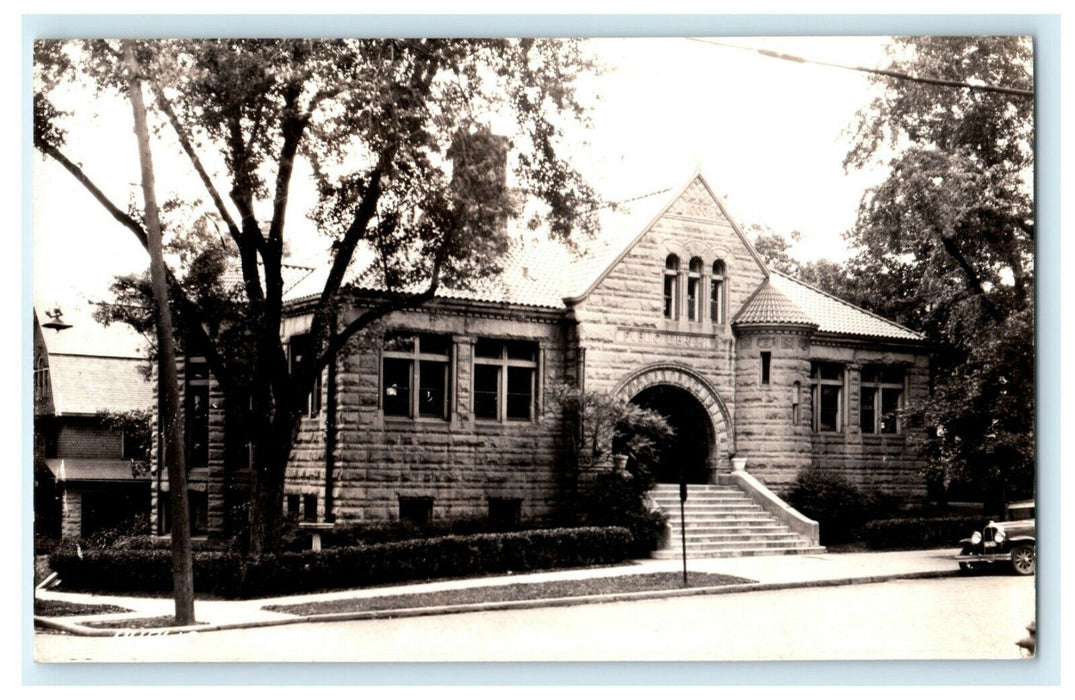 Public Library Dixon Illinois c1920's RPPC Photo Vintage Antique Postcard
