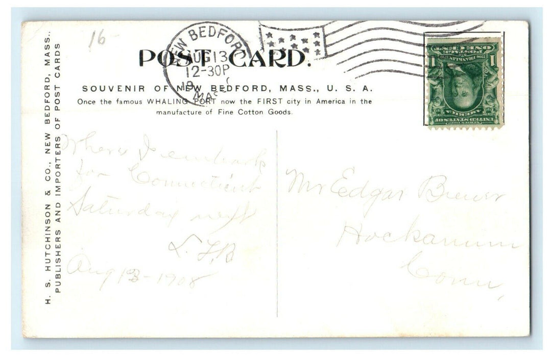 Passenger Station N.Y.N.H & H.R.R New Bedford Massachusetts MA Posted Postcard