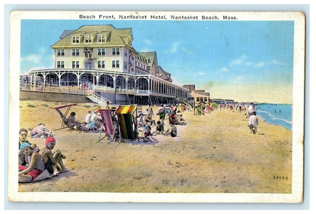 1938 Nantasket Beach Hotel Front Massachusetts MA Posted Vintage Postcard