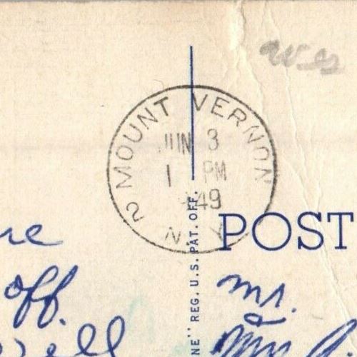 1949 Washington Junior High School Street View Mt. Vernon New York NY Postcard