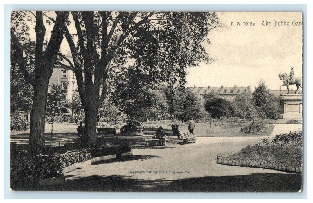 1905  The Pubic Garden View Boston Massachusetts MA Rotograph Antique Postcard