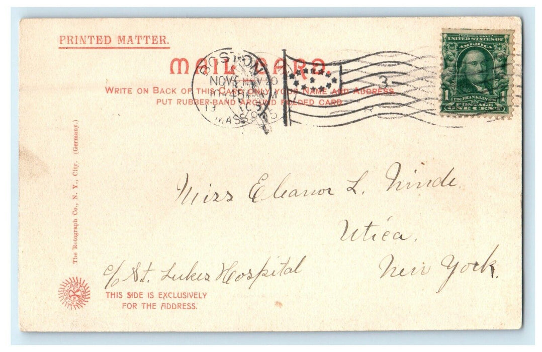 1905  The Pubic Garden View Boston Massachusetts MA Rotograph Antique Postcard