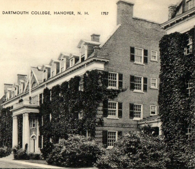 Massachusetts Row Dartmouth College Hanover New Hampshire NH Vintage Postcard