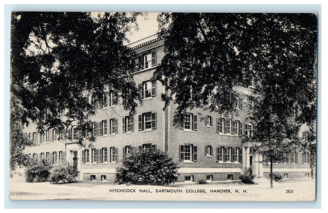 Hitchcock Hall Dartmouth College Hanover New Hampshire NH Vintage Postcard