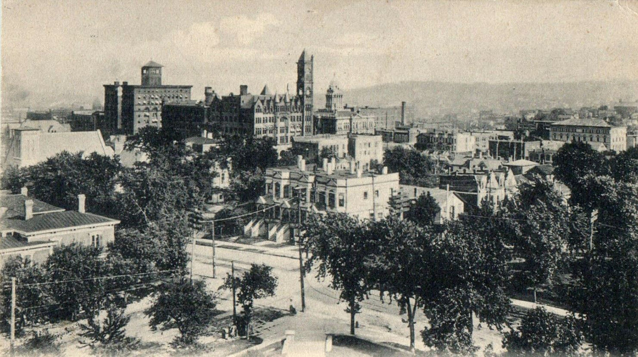 1906 Snap Shot of  Buildings and Houses, Ohama Nebraska Posted Antique Postcard