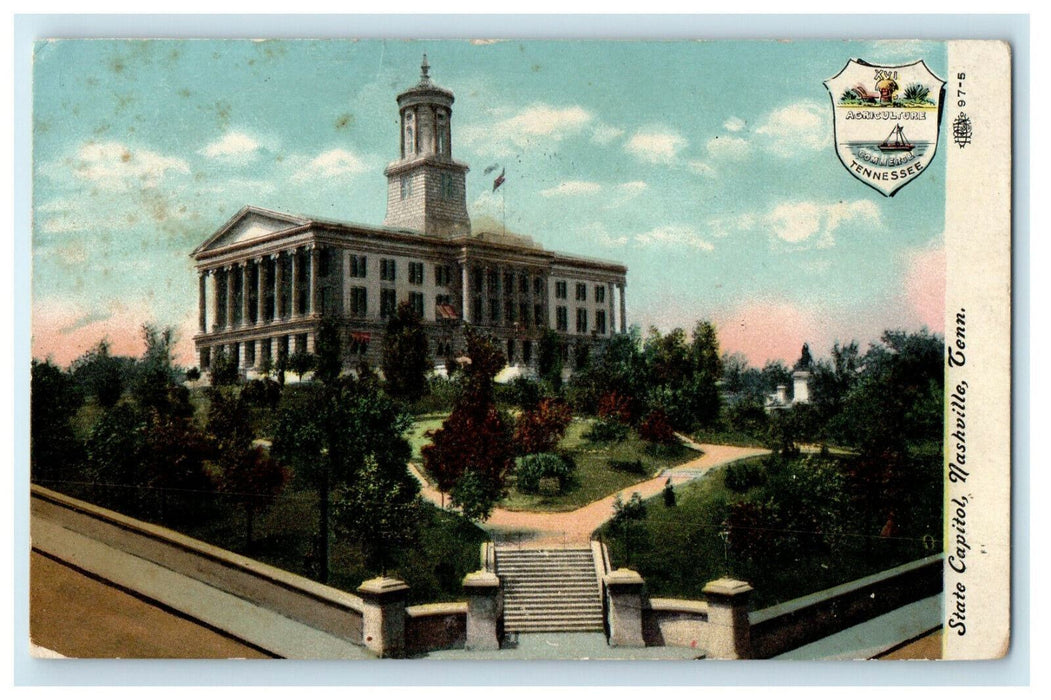 c1910s View of State Capitol, Nashville, Tennessee Antique Posted Postcard