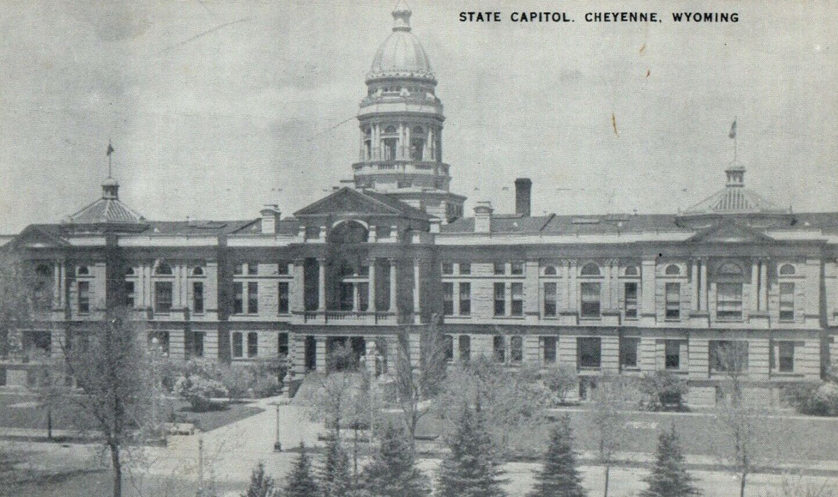 c1940's The View Of State Capitol Building Cheyenne Wyoming WY Vintage Postcard
