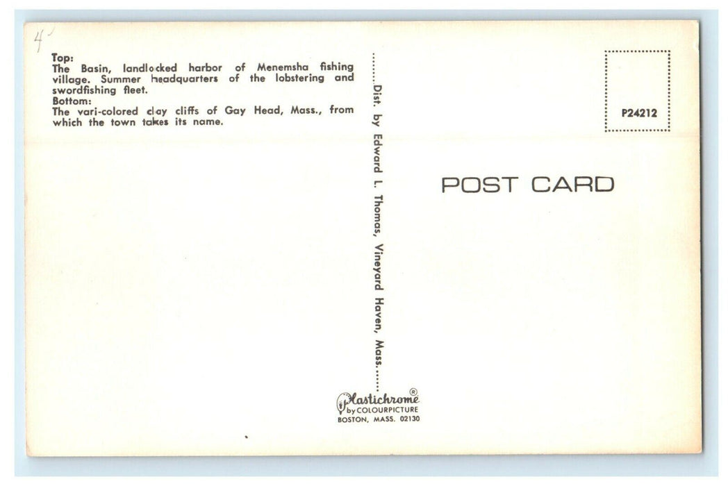Greetings From Martha’s Vineyard Island Massachusetts MA Unposted Postcard