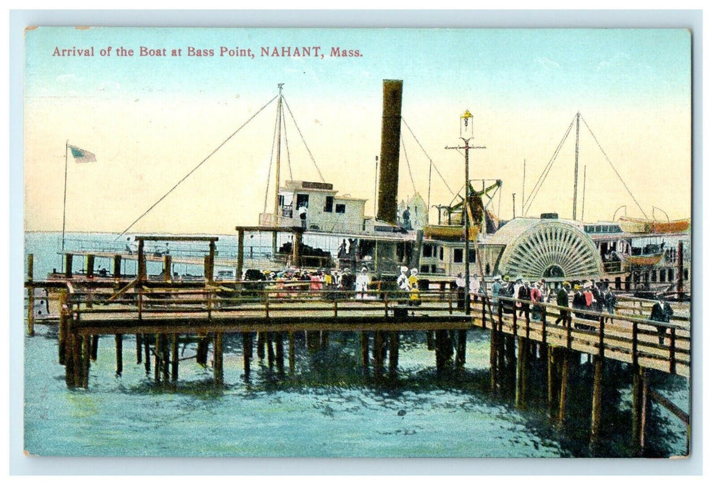 Arrival Of The Boat Passengers At Bass Point Nahant Massachusetts MA Postcard