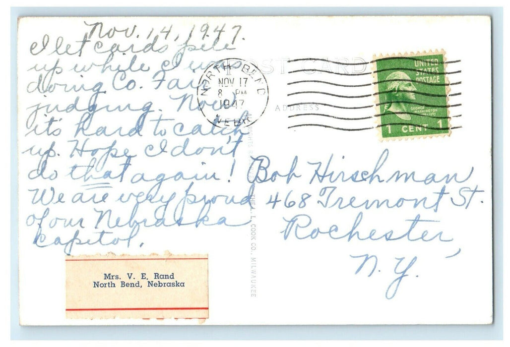 c1940's Lincoln Nebraska NE Capitol Court House Classic Cars RPPC Photo Postcard