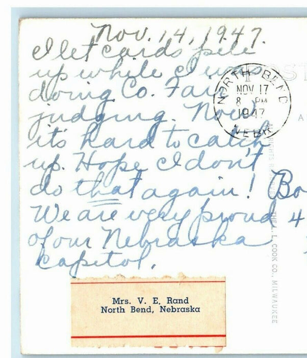 c1940's Lincoln Nebraska NE Capitol Court House Classic Cars RPPC Photo Postcard