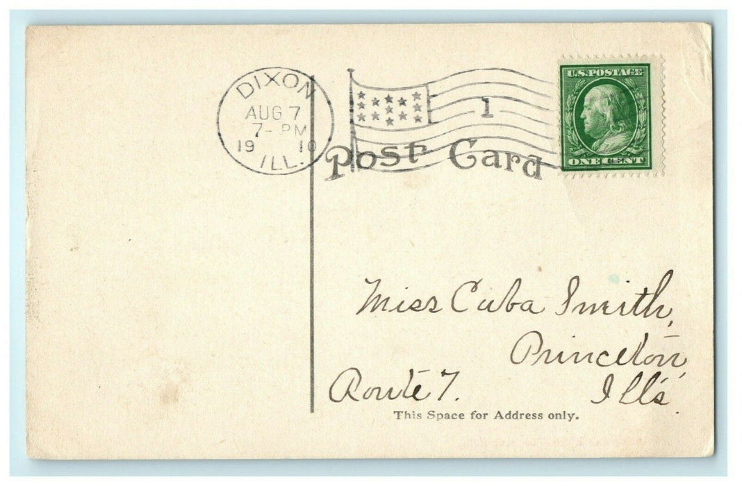 Rock River Dixon Illinois Blue Rock 1910 Princeton Vintage Antique Postcard
