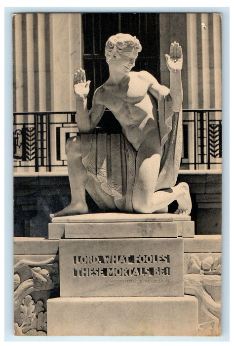 c1920s The Figure of Puck, Folger Shakespeare Library Washington DC Postcard