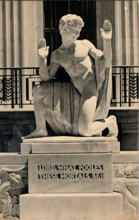 c1920s The Figure of Puck, Folger Shakespeare Library Washington DC Postcard
