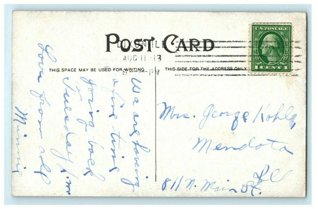 Bible Hall Rock River Assembly Dixon Illinois 1913 Vintage Antique Postcard