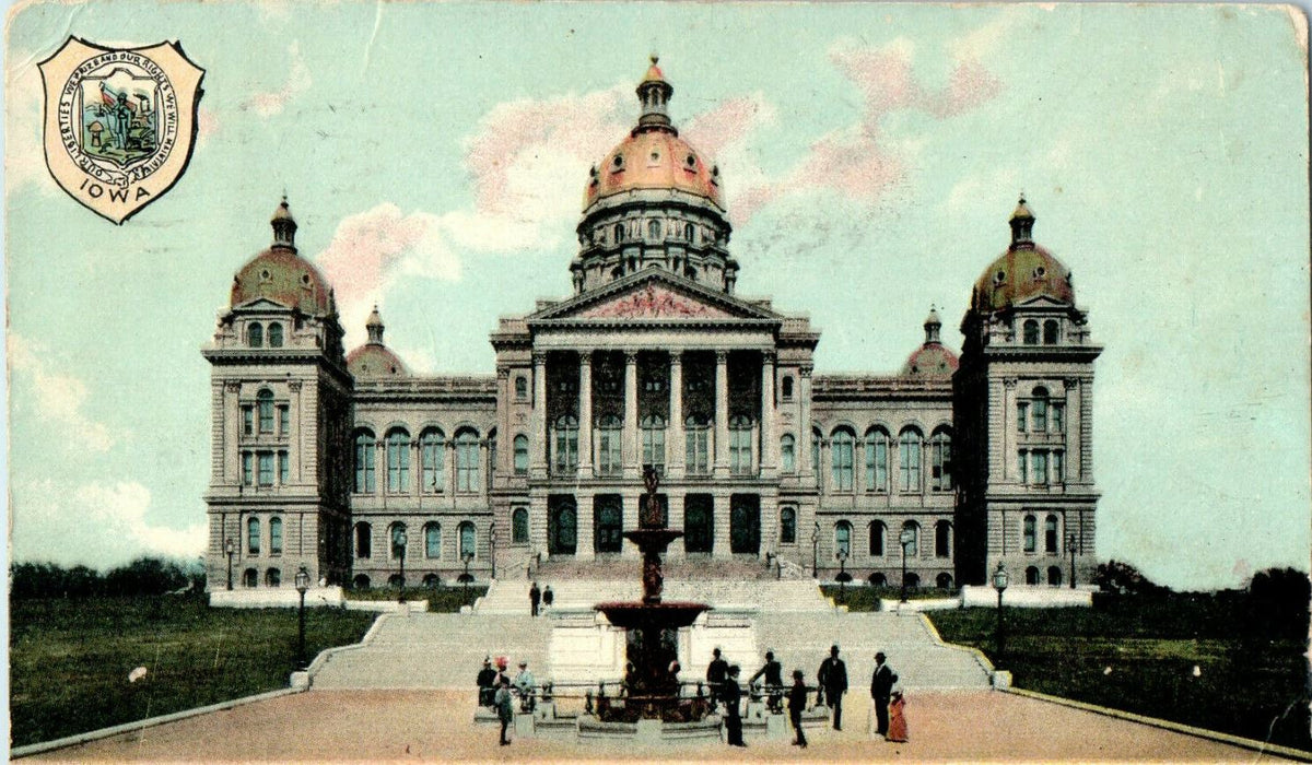 1913 View of the State Capitol, Des Moines Iowa IA Posted Antique Postcard