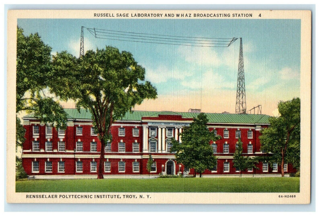 Troy NY,  Russell Sage Laboratory Rensselaer Polytechnic Institute Postcard