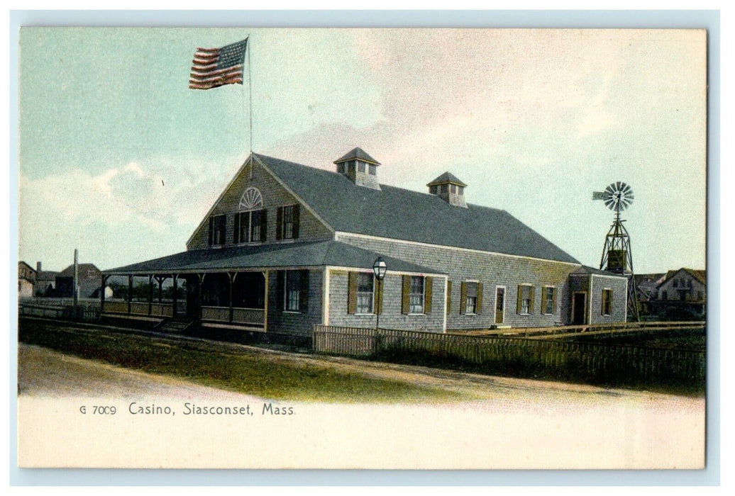 c1905 Casino Street View Siasconset Massachusetts MA Unposted Rotograph Postcard