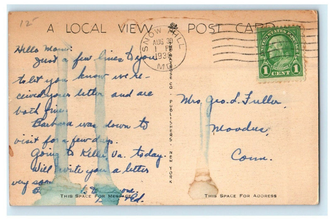 1938 Largest Strawberry Block in the World, Marion Station, Maryland MD Postcard