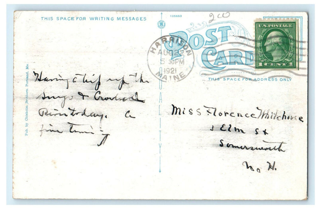 1921 Steamboat Passing Through Sliding Bridge, Songo River Maine ME Postcard