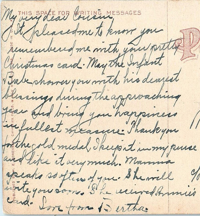 1909 The Road Thro The Pines, Chippewa Falls, Wisconsin WI Posted Postcard