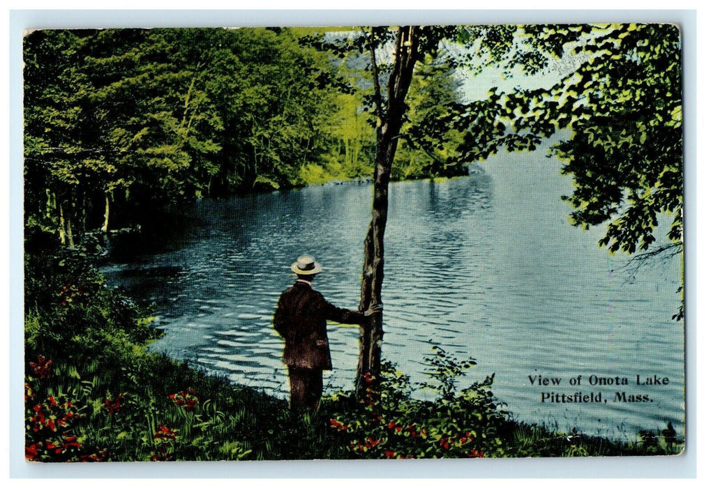 1913 View Of Onota Lake Pittsfield Massachusetts MA Posted Antique Postcard