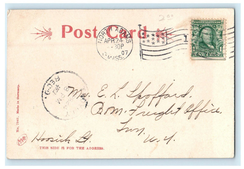 1907 Saddleback Mountain North Adams Massachusetts MA Posted Antique Postcard