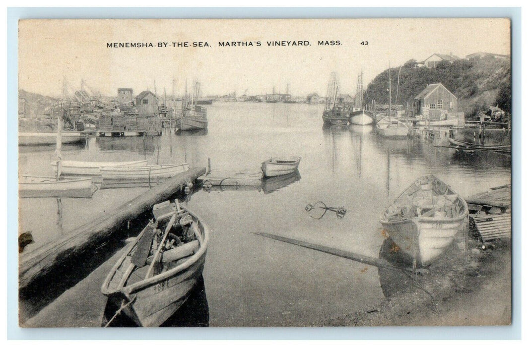 1936 Scene at Menemsha Creek, Massachusetts MA Vintage Postcard