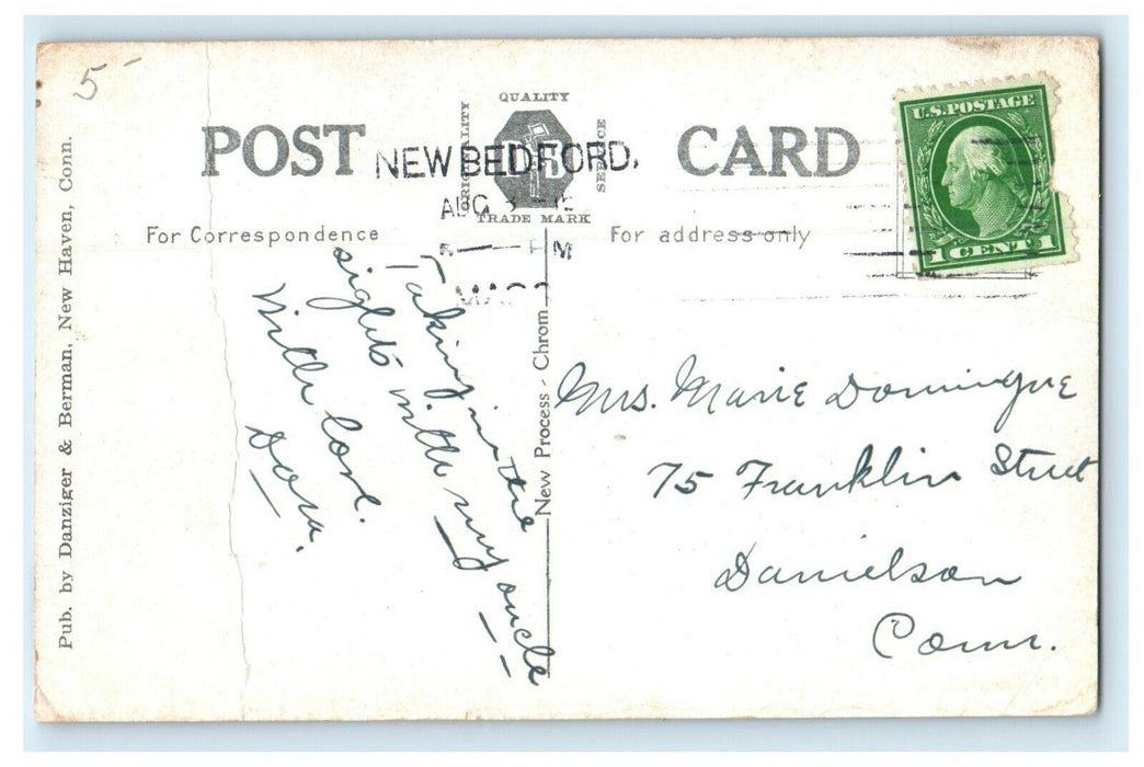 1910 St John Baptist Church R.C. New Bedford, Massachusetts MA Postcard