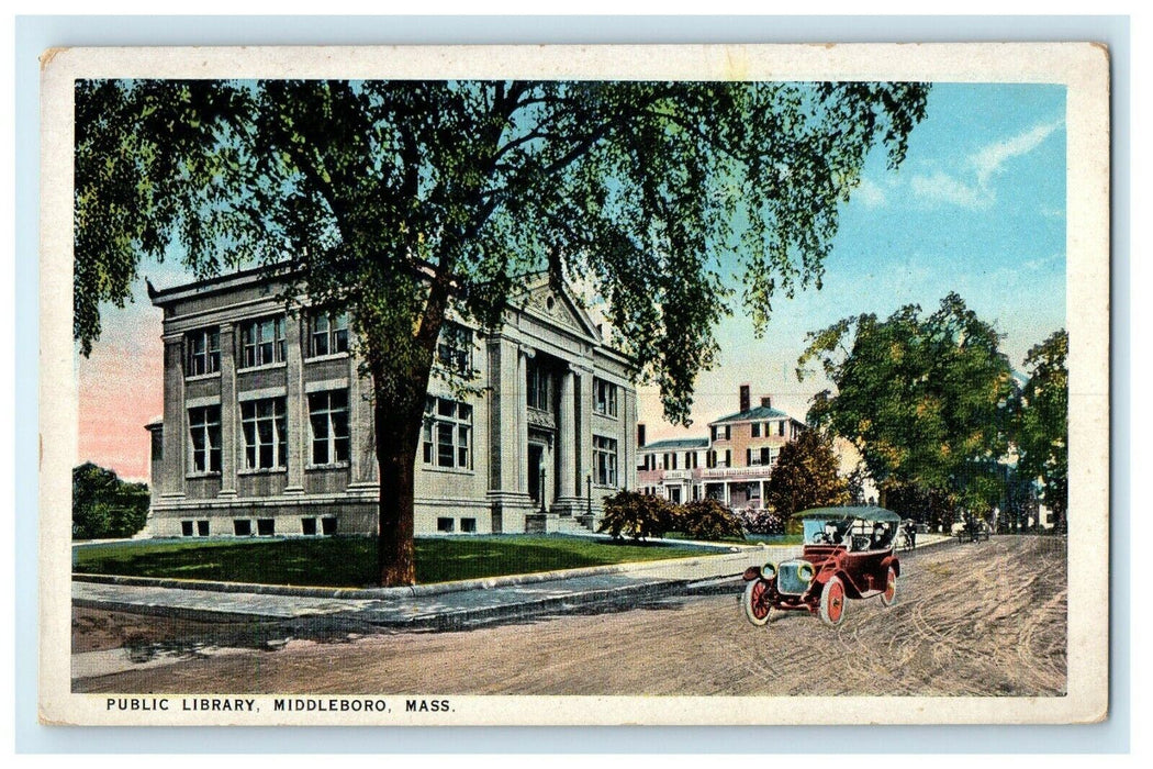 1920 Public Library, Middleboro, Massachusetts MA Antique Postcard