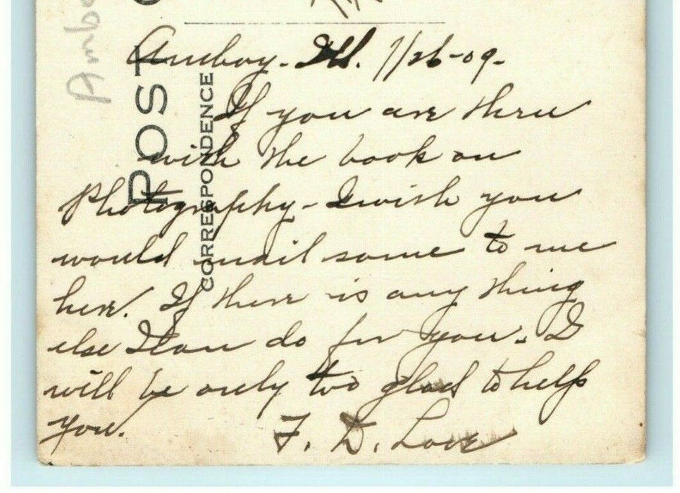 Starved Rock State Park Illinois RPPC Photo Amboy Postmark 1909 Postcard