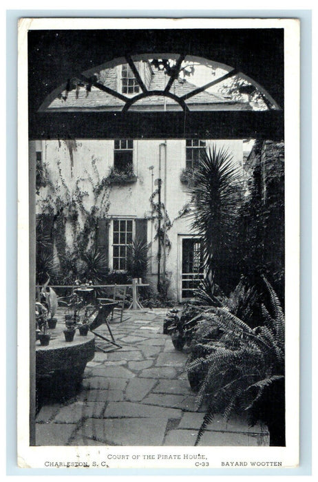 1936 Court Of The Pirate House Charleston South Carolina SC Vintage Postcard