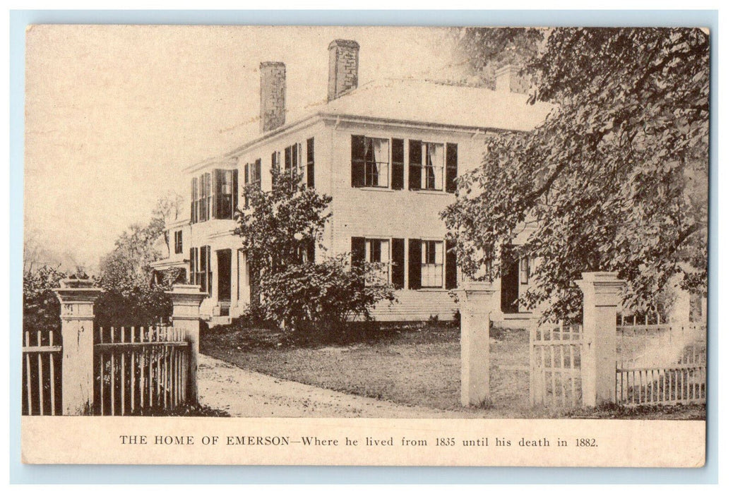 c1920s The Home of Ralph Emerson Concord Massachusetts MA Unposted Postcard