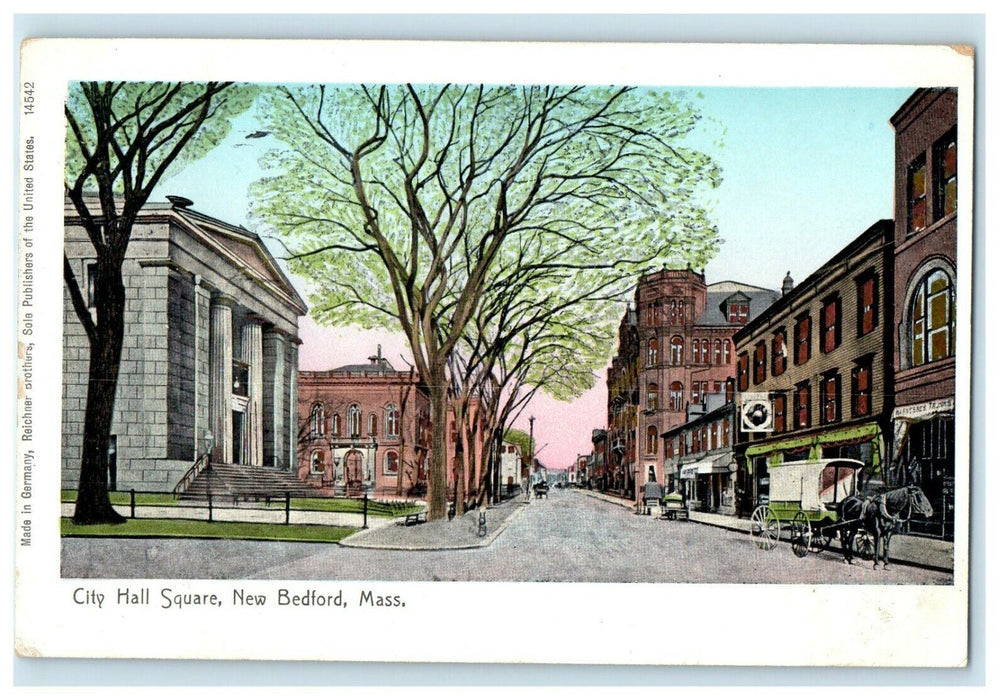 1905 City Hall Square Copper Windows New Bedford Massachusetts MA Postcard