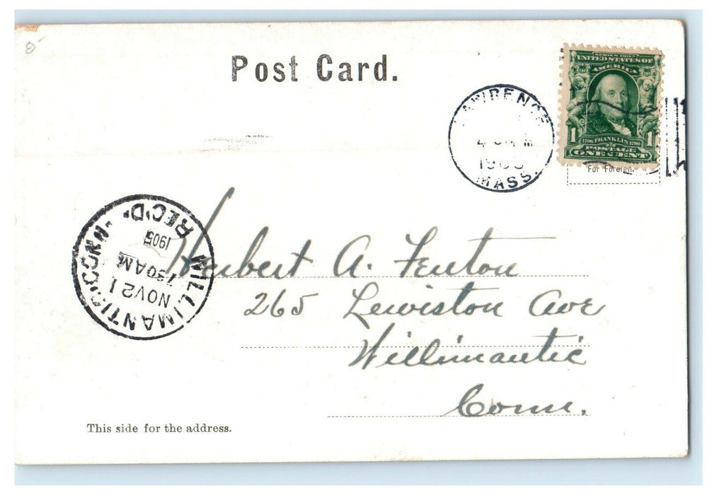 1905 City Hall Square Copper Windows New Bedford Massachusetts MA Postcard