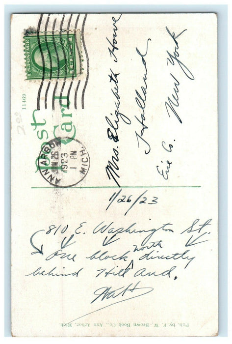 1923 Hill Auditorium University Of Michigan Ann Arbor Michigan MI Postcard
