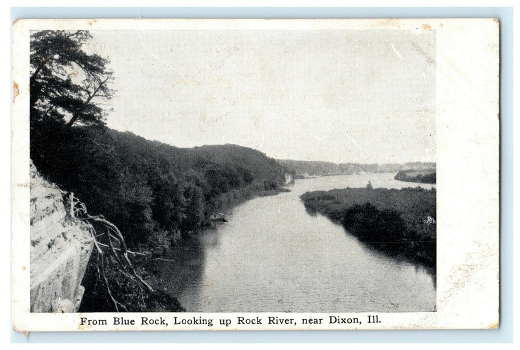 Blue Rock River Dixon Illinois 1912 Vintage Antique Postcard