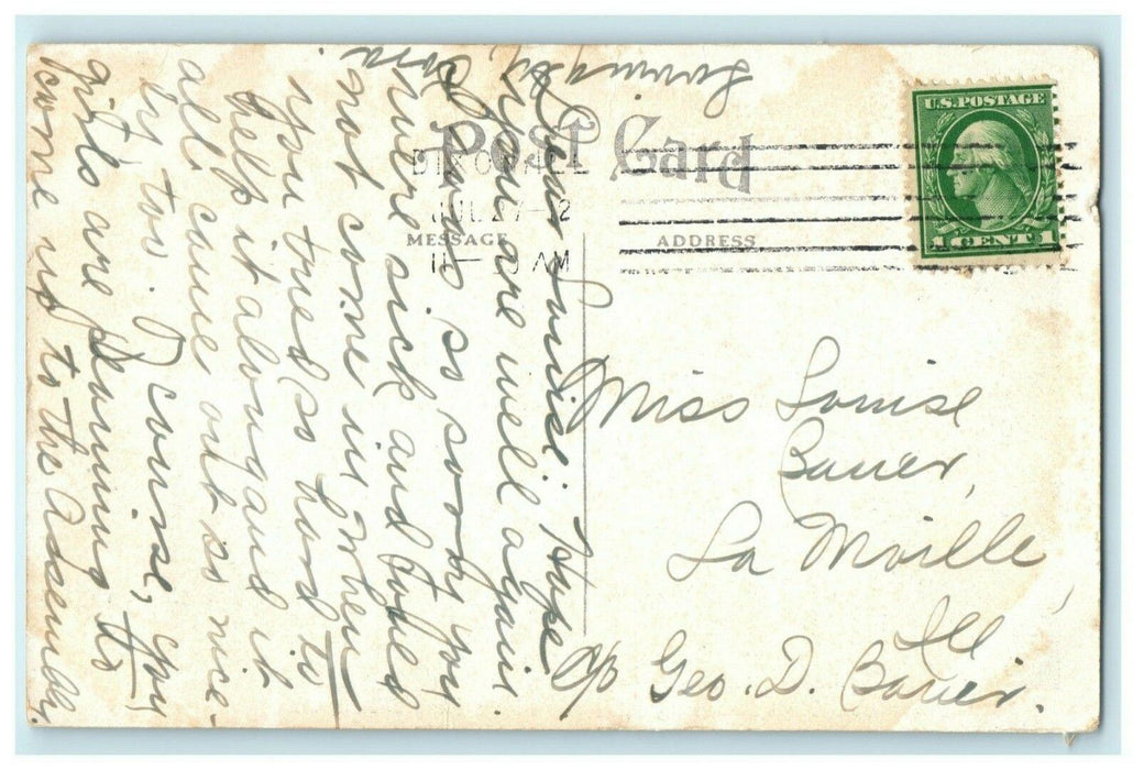Blue Rock River Dixon Illinois 1912 Vintage Antique Postcard