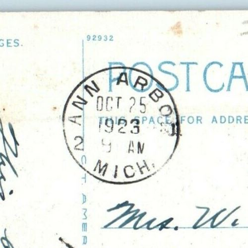 1923 Ann Arbor MI, Proposed Literary Building University Of Michigan Postcard