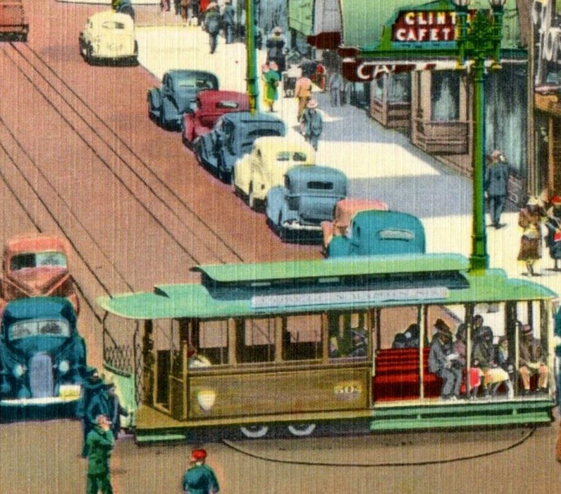 Cable Car Turntable On Powell Market Street San Francisco California CA Postcard