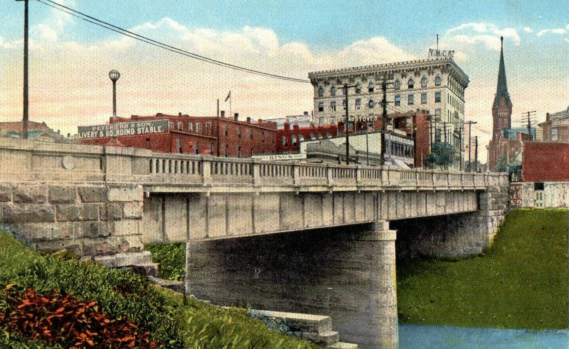 c1920s Market Street Bridge, Wheeling, West Virginia WV Unposted Postcard