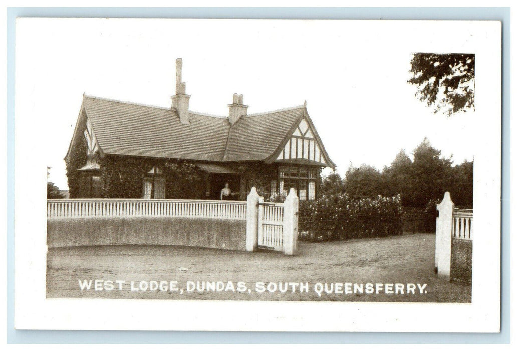c1920s West Lodge Duncas South Queensferry Embossed Unposted Postcard