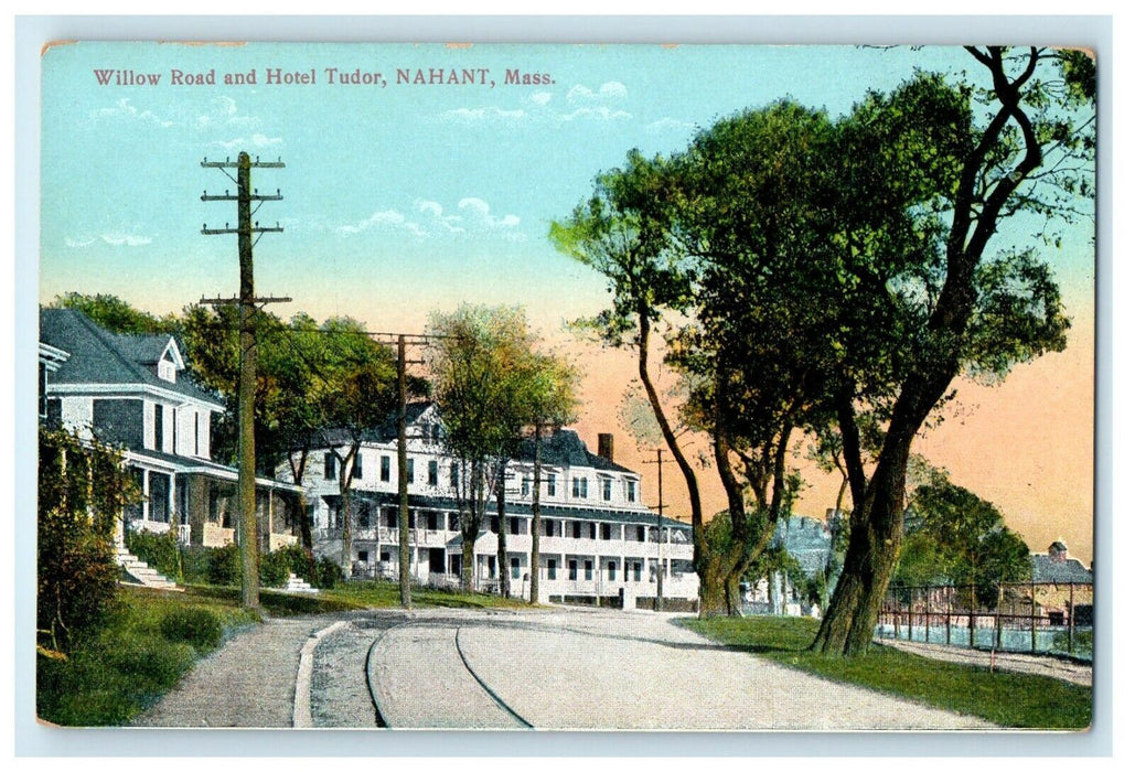 Willow Road And Hotel Tudor Street View Nahant Massachusetts MA Germany Postcard