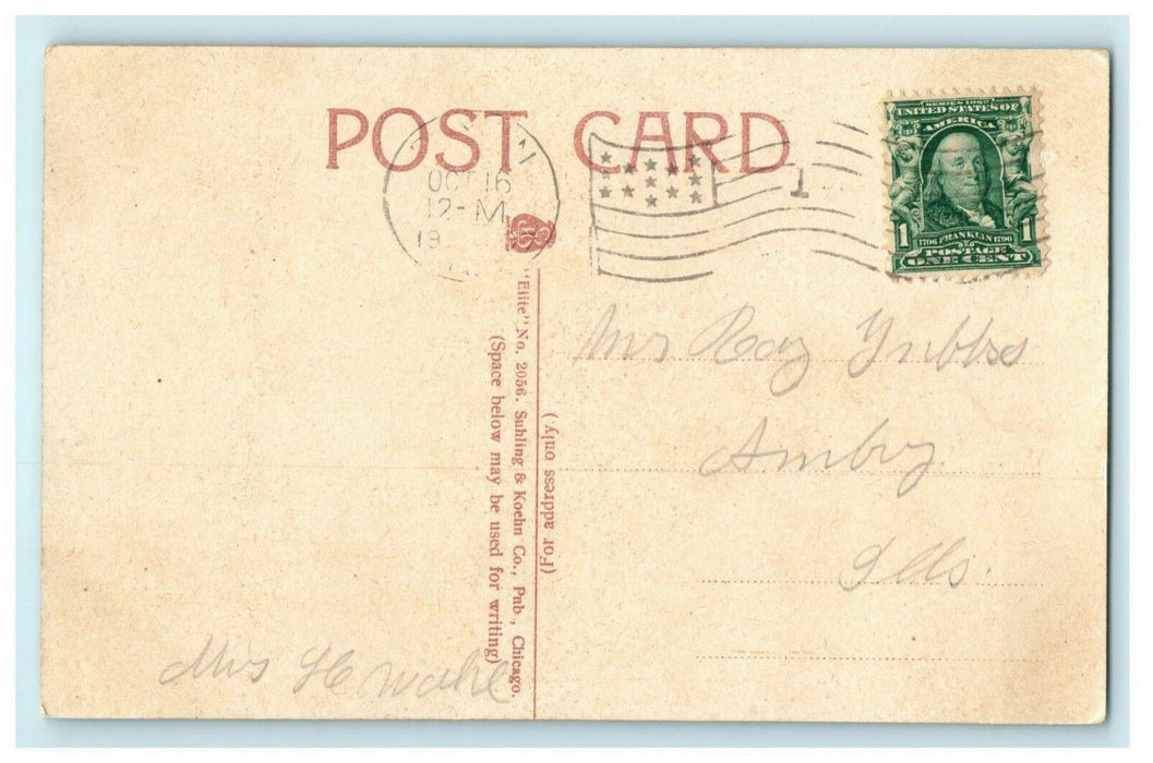 River Road Dixon Illinois 1907 Quiet Path Scenic Vintage Antique Postcard