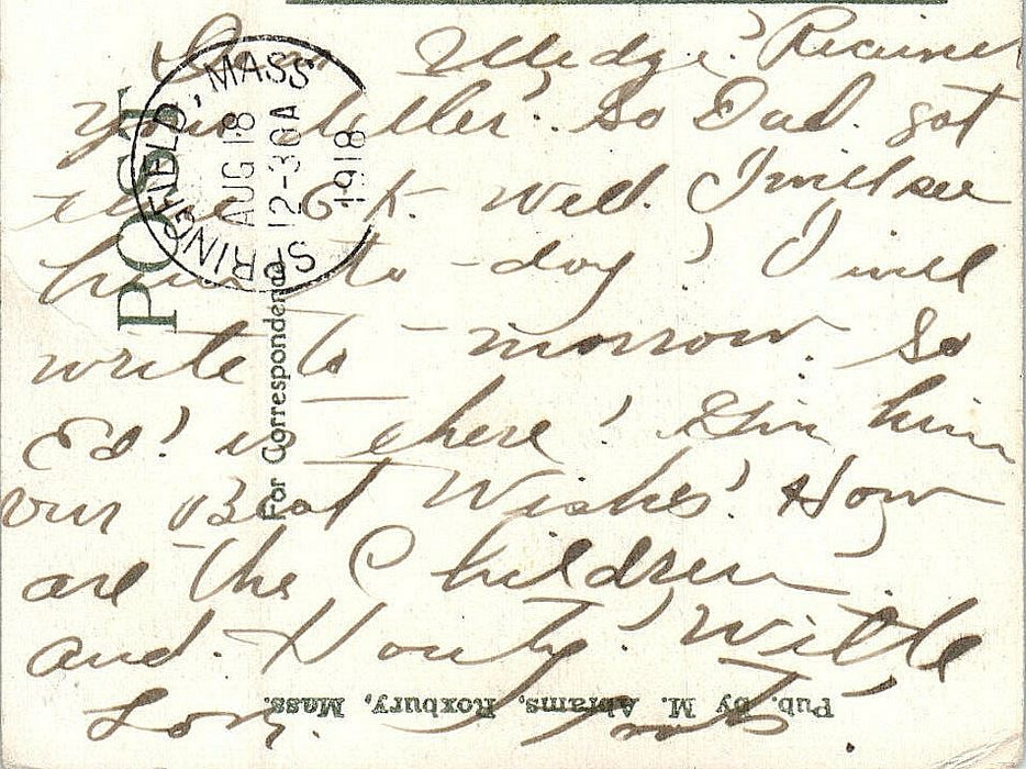 1918 Sagamore Hill, Nantasket Beach, Massachusetts MA Posted Antique Postcard