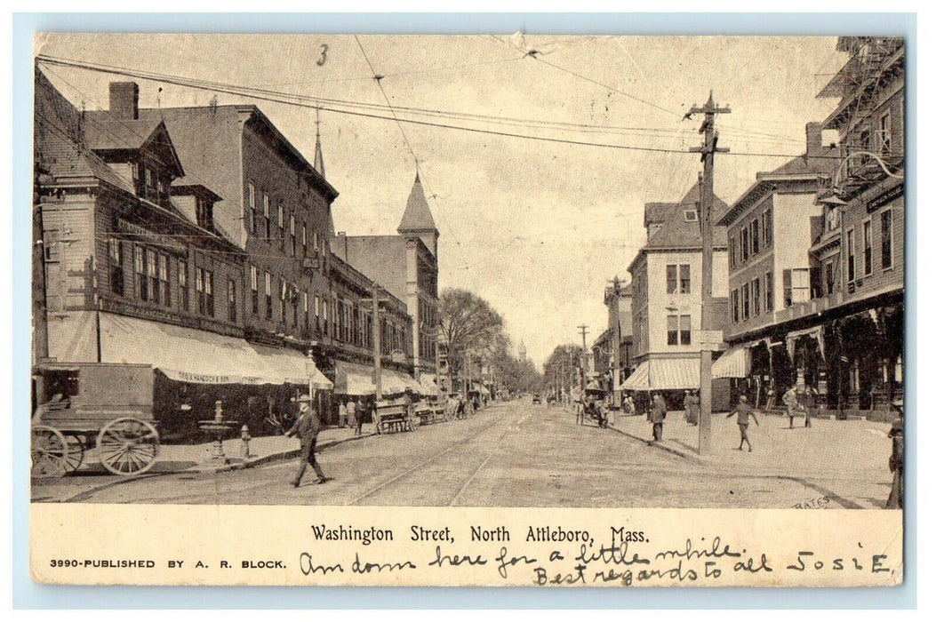 1905 Washington Street, North Attleboro, Massachusetts MA Antique Postcard