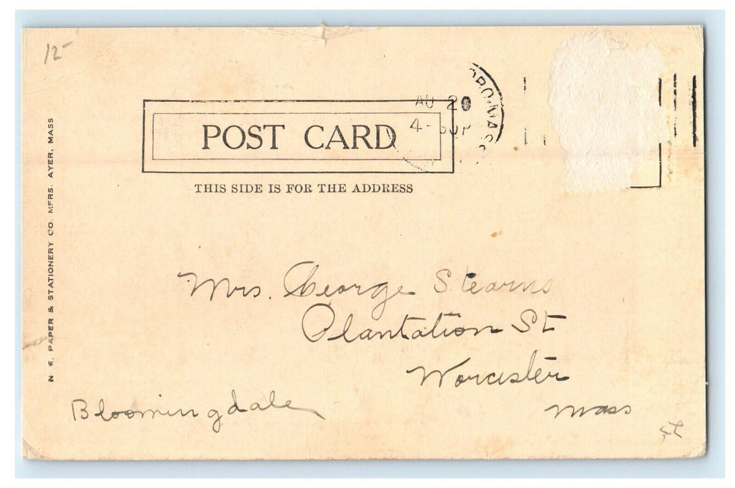 1905 Washington Street, North Attleboro, Massachusetts MA Antique Postcard