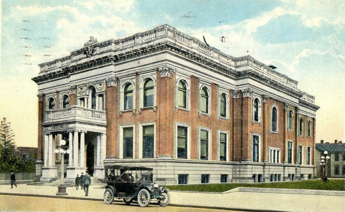 1920 Public Library, Erie Pennsylvania PA Posted Antique Postcard