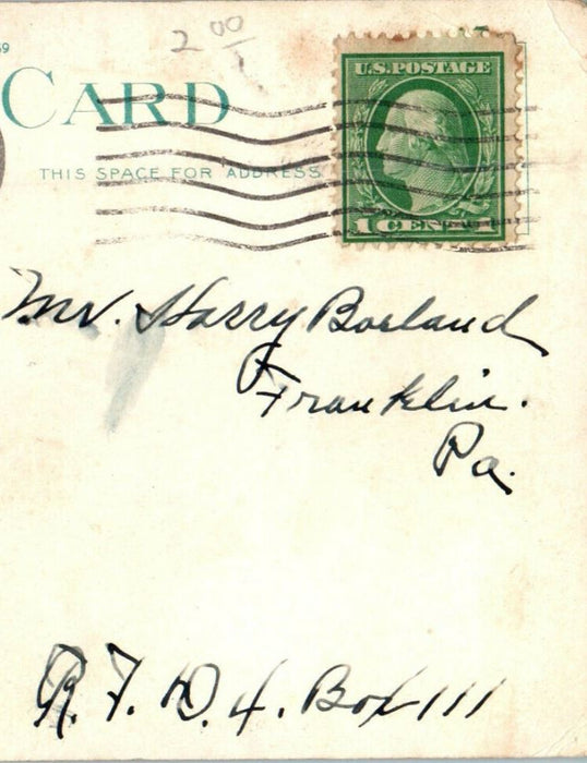 1920 Public Library, Erie Pennsylvania PA Posted Antique Postcard