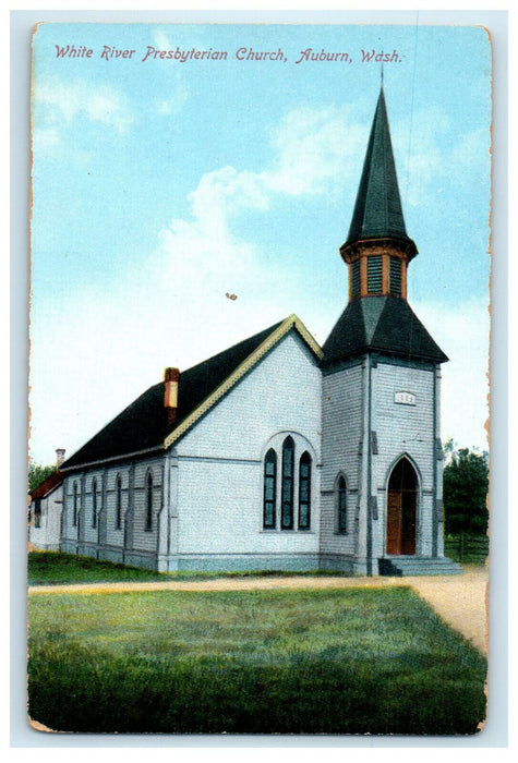 c1910 White River Presbyterian Church Auburn Washington Antique Postcard